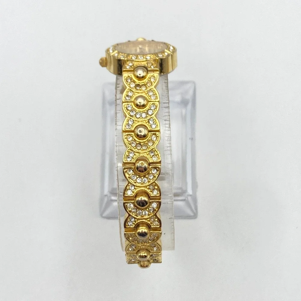 Vintage Parmex Women's Watch Gold Tone 21mm Crystal Bezel & Band New Battery 7